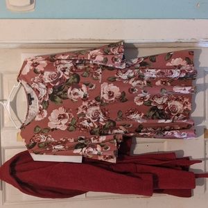 Pink Floral Print Dress